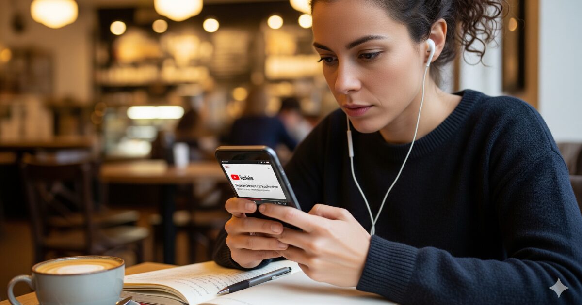 YouTubeで登録販売者の勉強をする女性